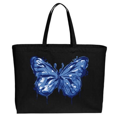 Butterfly Ink Dripping Cotton Canvas Jumbo Tote