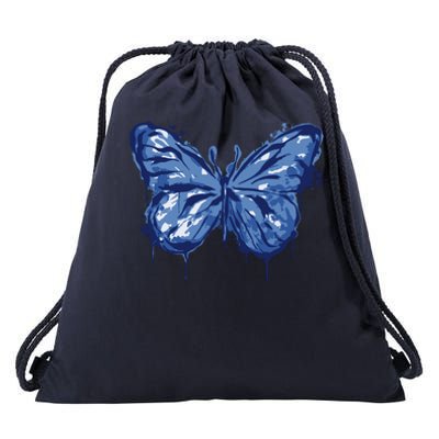 Butterfly Ink Dripping Drawstring Bag