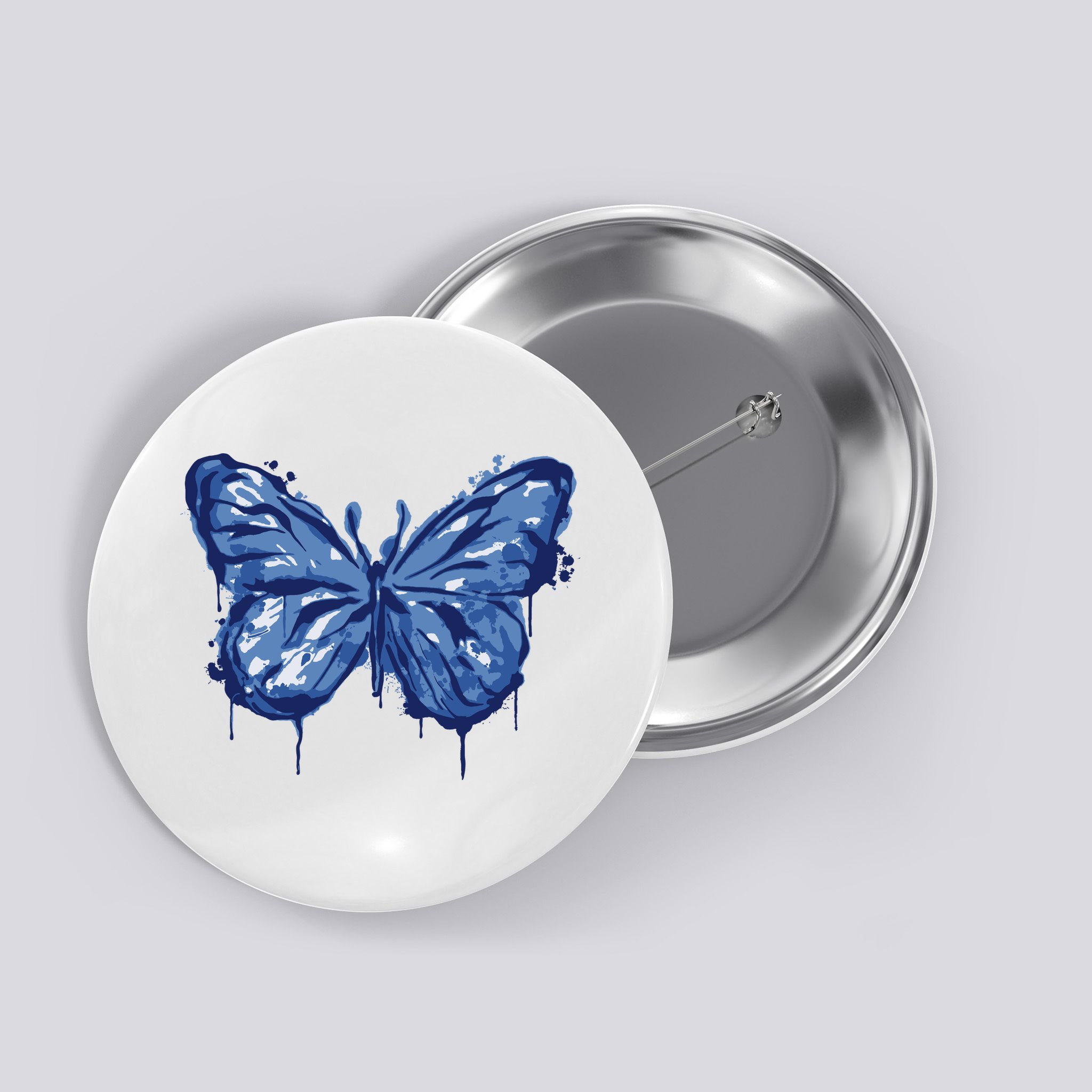 Butterfly Ink Dripping Button