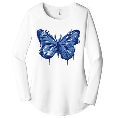 Butterfly Ink Dripping Women's Perfect Tri Tunic Long Sleeve Shirt