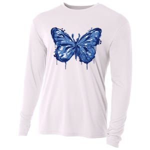 Butterfly Ink Dripping Cooling Performance Long Sleeve Crew