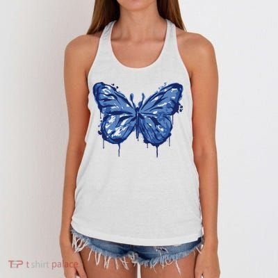 Butterfly Ink Dripping Women's Knotted Racerback Tank