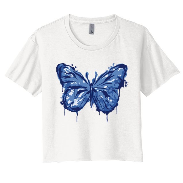 Butterfly Ink Dripping Crop Top
