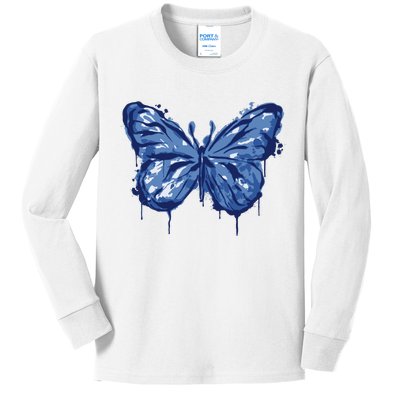 Butterfly Ink Dripping Kids Long Sleeve Shirt