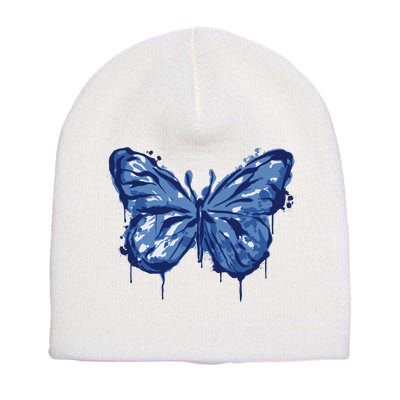 Butterfly Ink Dripping Short Acrylic Beanie