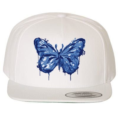 Butterfly Ink Dripping Wool Snapback Cap