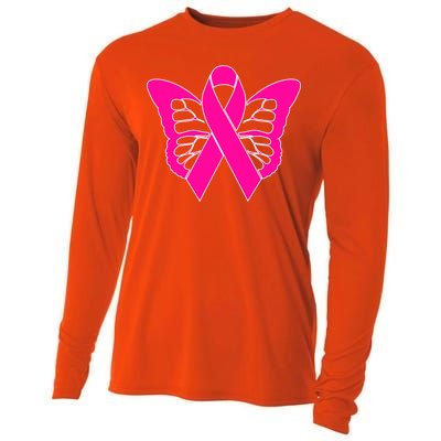 Butterfly Ribbon Breast Cancer Cooling Performance Long Sleeve Crew