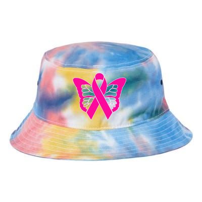 Butterfly Ribbon Breast Cancer Tie Dye Newport Bucket Hat