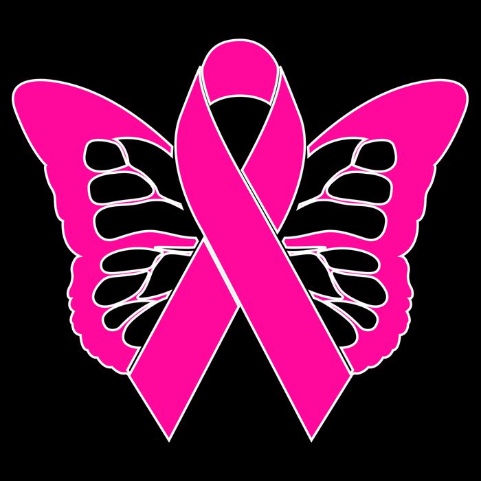 Butterfly Ribbon Breast Cancer Cooling Performance Crew T-Shirt