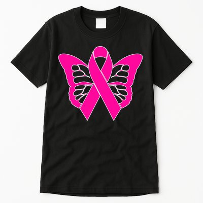 Butterfly Ribbon Breast Cancer Tall T-Shirt