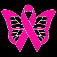 Butterfly Ribbon Breast Cancer Drawstring Bag