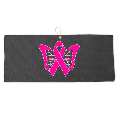 Butterfly Ribbon Breast Cancer Large Microfiber Waffle Golf Towel