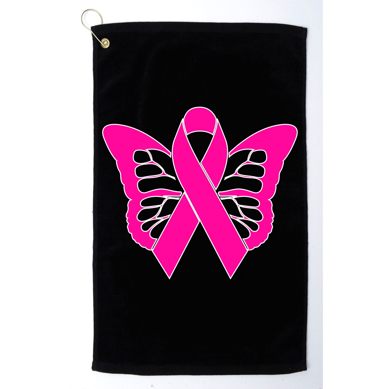 Butterfly Ribbon Breast Cancer Golf Towel