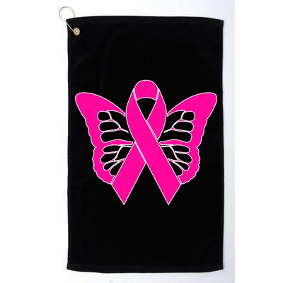 Butterfly Ribbon Breast Cancer Platinum Collection Golf Towel