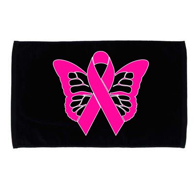 Butterfly Ribbon Breast Cancer Microfiber Hand Towel