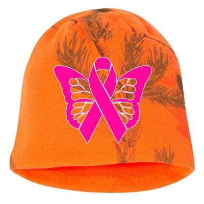 Butterfly Ribbon Breast Cancer Kati - Camo Knit Beanie