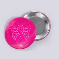 Butterfly Ribbon Breast Cancer Button