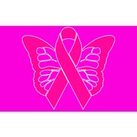 Butterfly Ribbon Breast Cancer Bumper Sticker