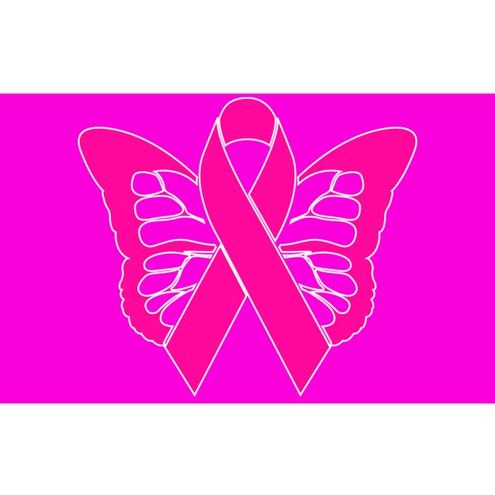 Butterfly Ribbon Breast Cancer Bumper Sticker