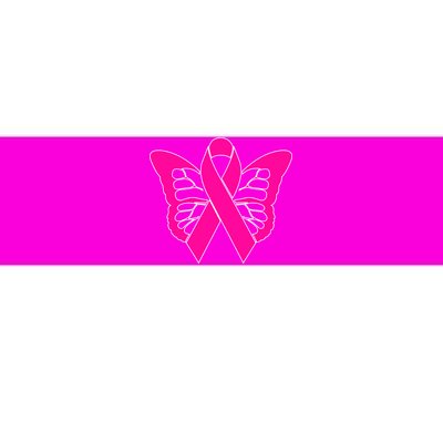 Butterfly Ribbon Breast Cancer Bumper Sticker