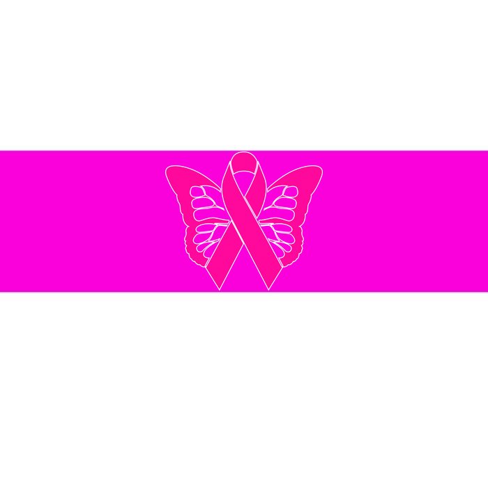 Butterfly Ribbon Breast Cancer Bumper Sticker