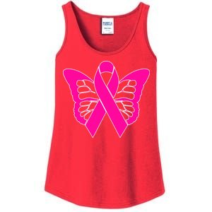 Butterfly Ribbon Breast Cancer Ladies Essential Tank