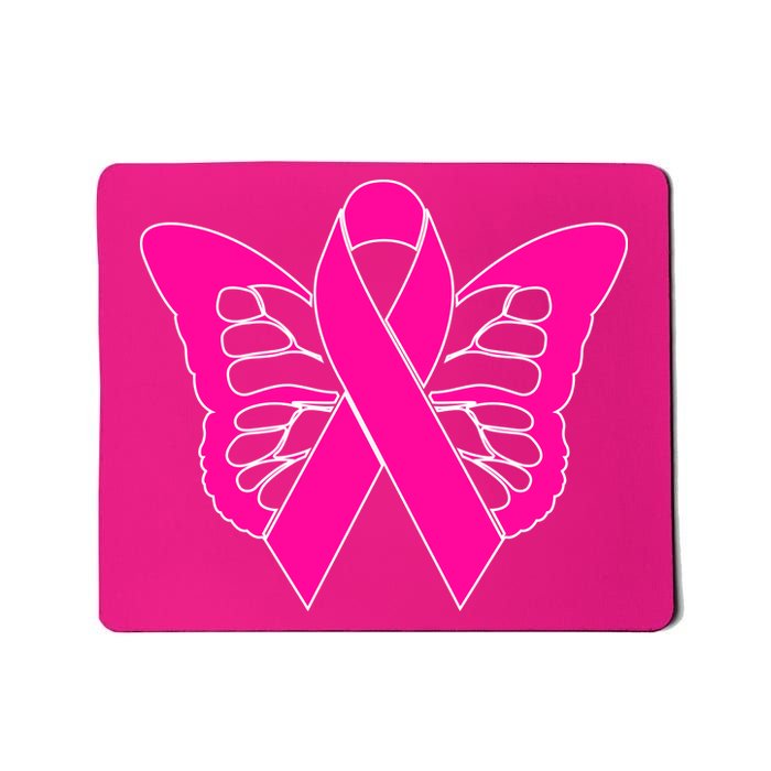 Butterfly Ribbon Breast Cancer Mousepad