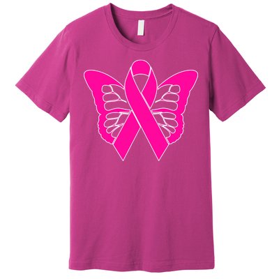 Butterfly Ribbon Breast Cancer Premium T-Shirt