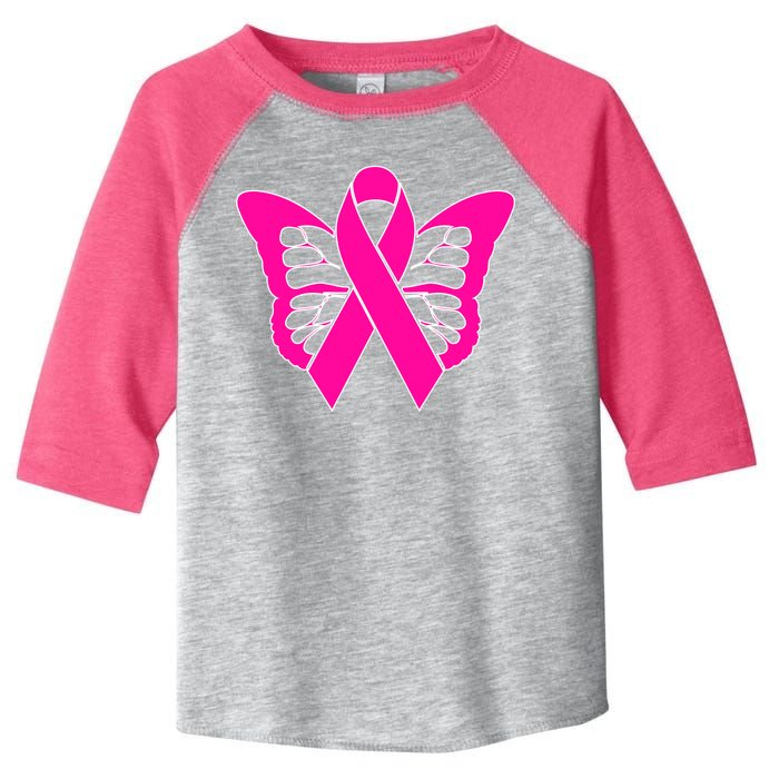 Butterfly Ribbon Breast Cancer Toddler Fine Jersey T-Shirt