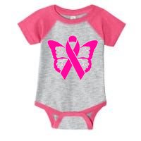 Butterfly Ribbon Breast Cancer Infant Baby Jersey Bodysuit