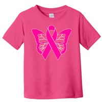 Butterfly Ribbon Breast Cancer Toddler T-Shirt