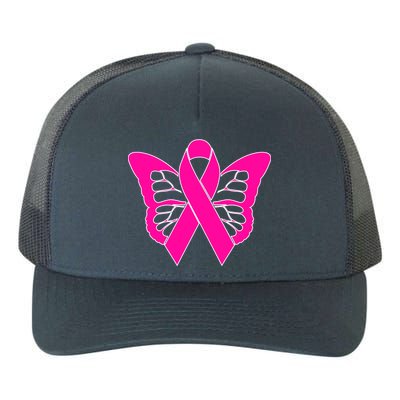 Butterfly Ribbon Breast Cancer Yupoong Adult 5-Panel Trucker Hat