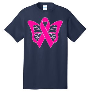 Butterfly Ribbon Breast Cancer Tall T-Shirt