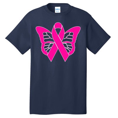 Butterfly Ribbon Breast Cancer Tall T-Shirt