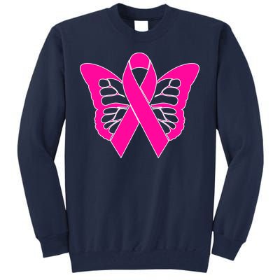 Butterfly Ribbon Breast Cancer Tall Sweatshirt