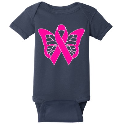 Butterfly Ribbon Breast Cancer Baby Bodysuit