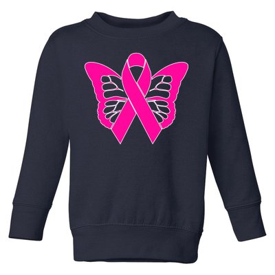 Butterfly Ribbon Breast Cancer Toddler Sweatshirt