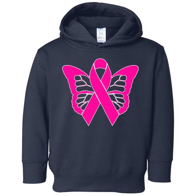 Butterfly Ribbon Breast Cancer Toddler Hoodie