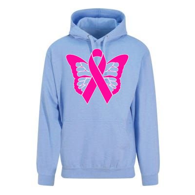 Butterfly Ribbon Breast Cancer Unisex Surf Hoodie