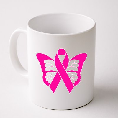 Butterfly Ribbon Breast Cancer Coffee Mug