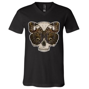 Butterfly Skull Moth V-Neck T-Shirt