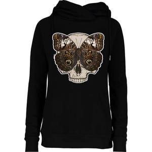 Butterfly Skull Moth Womens Funnel Neck Pullover Hood