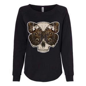 Butterfly Skull Moth Womens California Wash Sweatshirt