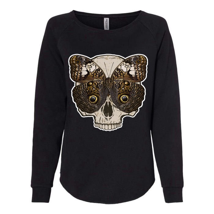 Butterfly Skull Moth Womens California Wash Sweatshirt