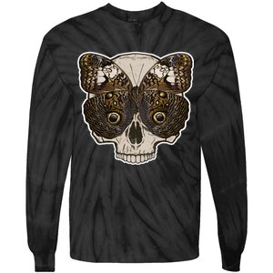 Butterfly Skull Moth Tie-Dye Long Sleeve Shirt