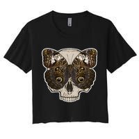 Butterfly Skull Moth Women's Crop Top Tee