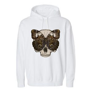 Butterfly Skull Moth Garment-Dyed Fleece Hoodie