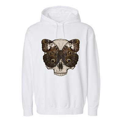 Butterfly Skull Moth Garment-Dyed Fleece Hoodie