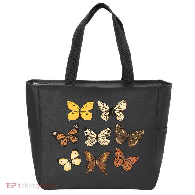Butterfly Species Zip Tote Bag