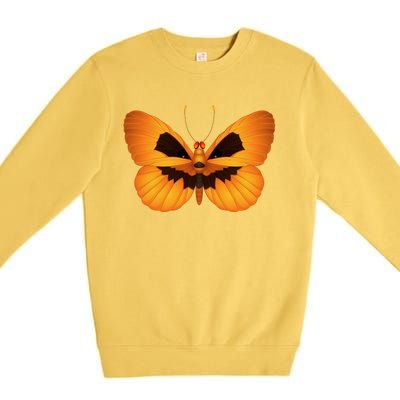 Butterfly With Face Halloween Pumpkin Premium Crewneck Sweatshirt